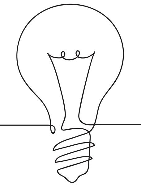 Illustration of a light bulb, symbolizing contact and connection